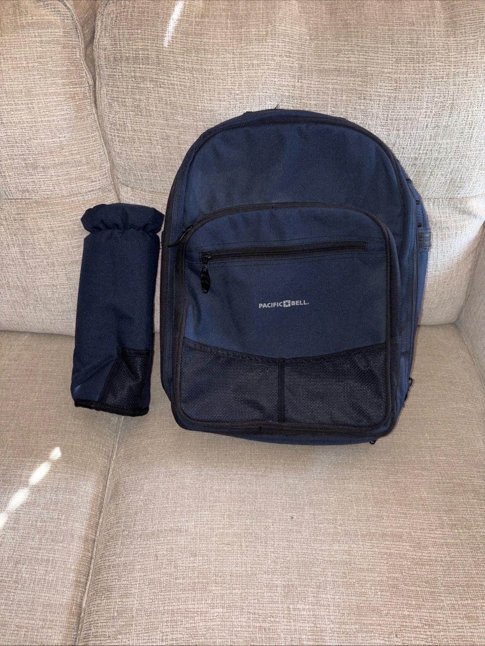 Vintage “Pacific Bell” Picnic Backpack blue